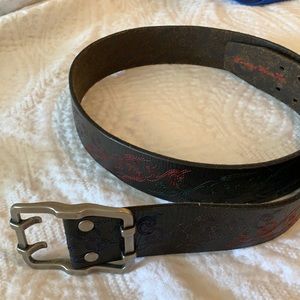 Dark Brown w/ Multicolored Embroidery Belt